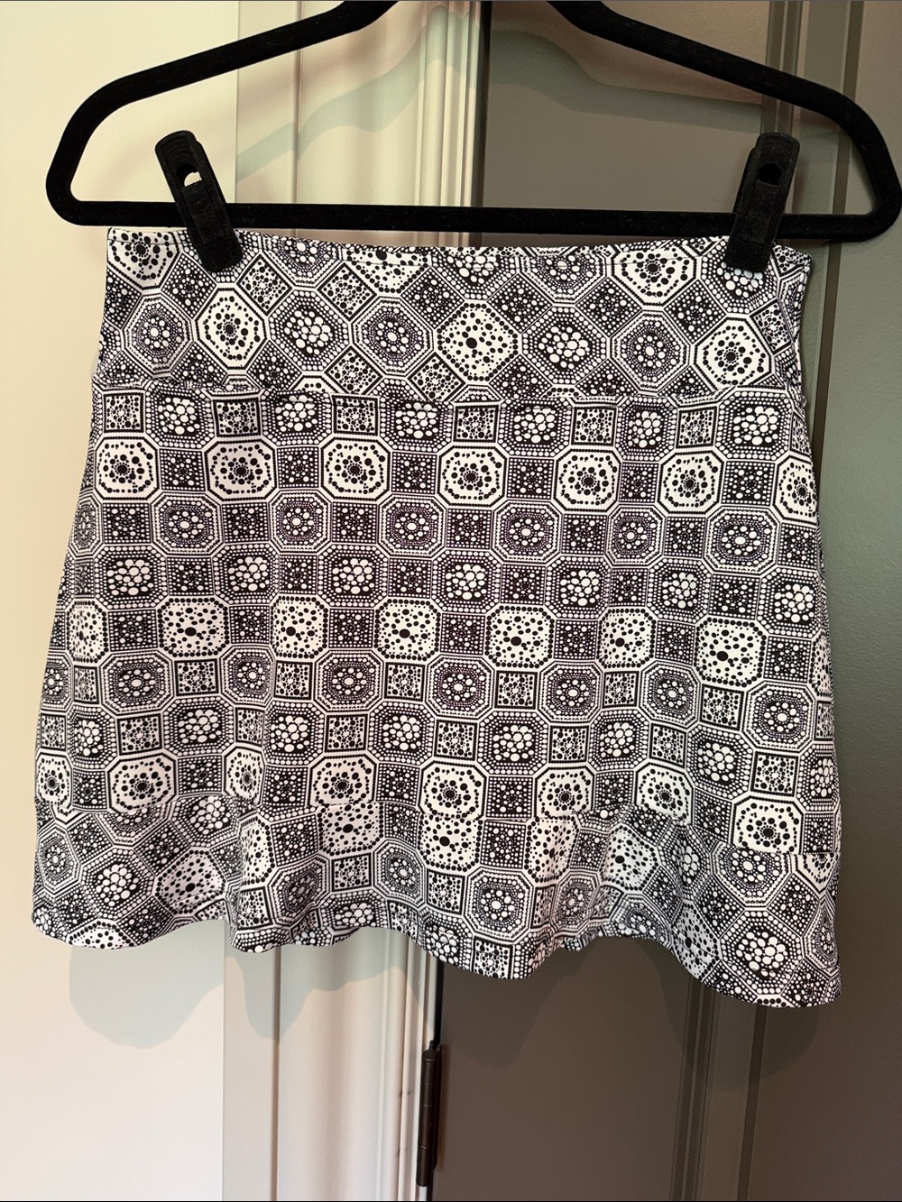Black & White Geo Tile Mini Skirt